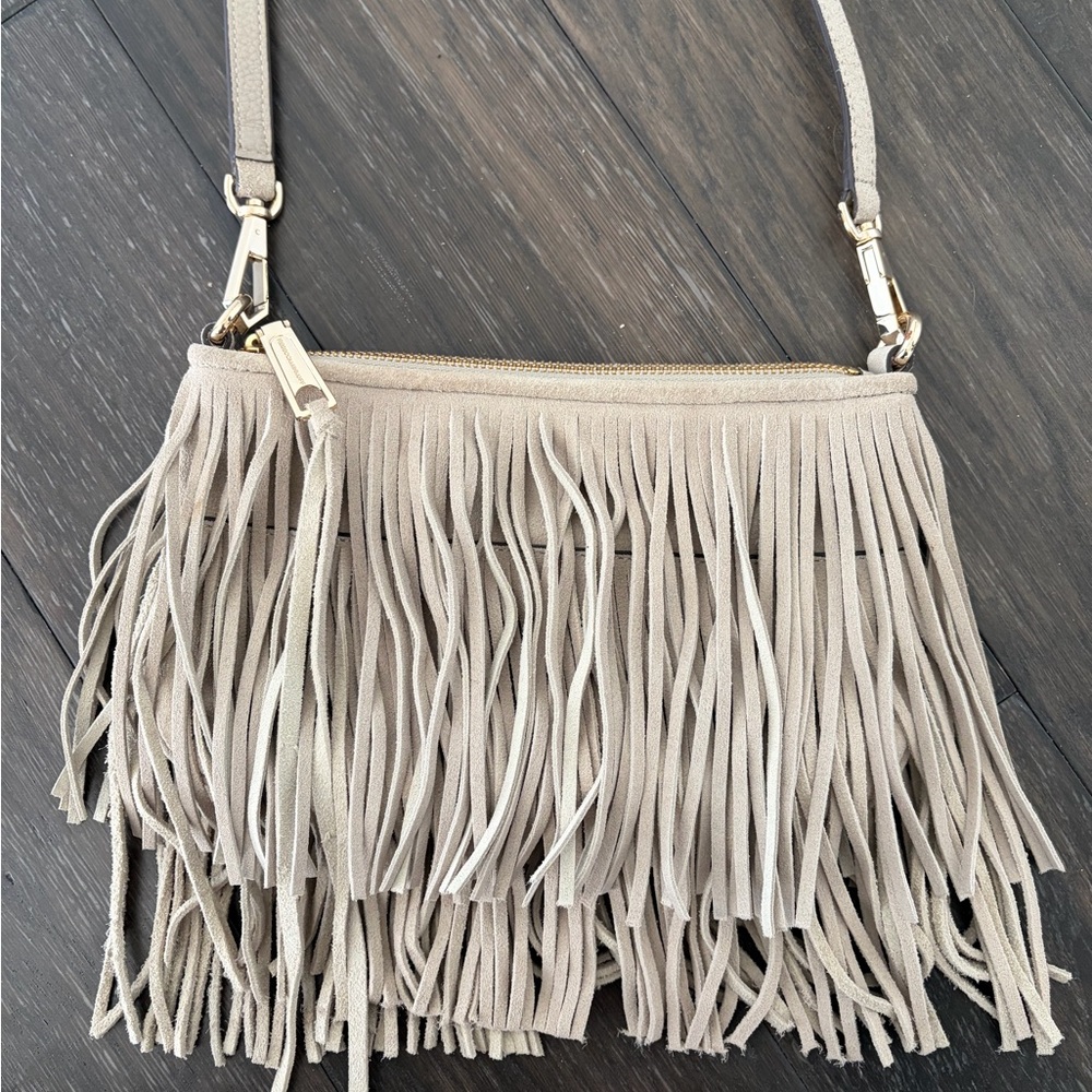 Rebecca Minkoff Beige Fringe Crossbody Bag - Picture 3 of 4